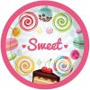 Candyland Plates Colorful Candies Lollipops Disposable Paper Plates Party Supplies Happy Birthday Parties Tableware Kit for Kids Dinner Plates;  Napki