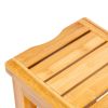 Bamboo Spa Bath Shower Stool & Bench with Storage Shelf, Shower Bath Seats for Adults Seniors Disabled Women Handicap Elderly Tileable