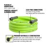 Flexzilla Garden Hose 5/8" x 25' 3/4" - 11 1/2 GHT Fittings ZillaGreen