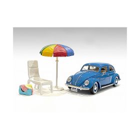 "Beach Girls" Accessories (Beach Chair and Beach Umbrella and Duffle Bag) for 1/24 Scale Models by American Diorama