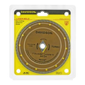 7" Davidson Laser Weld Turbo Dry Cutting Diamond Blade - Valley Industries ABDW-07T