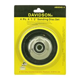 4 - PC. Davidson 4-1/2" Sanding Disc Set - Valley Industries ABSD45-4