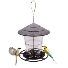 Outdoor garden hanging hummingbird feeder; retractable hummingbird feeder; bird feeder (Color: Grey-1)