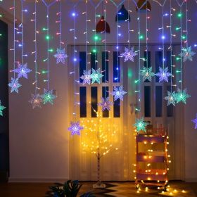 1pc; LED Star Curtain Lamp; USB Plug 11.5ft Festival Lights; Valentine's Day Decorative; Indoor; Outdoor; Wedding Party; Window Bedroom New Year Decor (Color: Color, size: 110V Plug-in LED 4 Meters And 19 Sags)