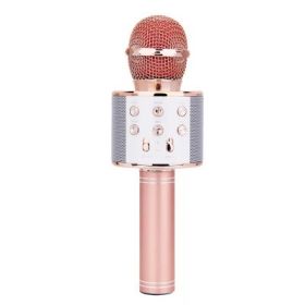 2022 Wireless karaoke microphone Bluetooth Micro Karaoke Home For Music Player Singing microfono Mic microphone for sing (Color: rose gold mic)