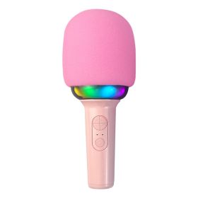 Wireless Karaoke Microphone; Handheld Mic with Speaker; Bluetooth-compatible for Smartphones; for party and song recording (Color: Pink, Ships From: China)