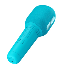 Wireless Karaoke Microphone Bluetooth 5.0 USB Handheld Condenser Mic Portable Professional Speaker Mini Home KTV Player Singing (Color: Blue)