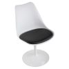 Swivel Tulip Side Chair for Kitchen and Dining Room Bar with Cushioned Seat and Curved Backrest, XH