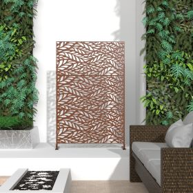 6.5 ft. H x 4 ft. W Laser Cut Metal Privacy Screen;  24"*48"*3 panels (Color: Brown, Material: Galvanized steel)