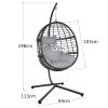 Hanging Chair;  Indoor Outdoor Hanging Egg Chair with Stand;  Durable Wicker Porch Swing Hammock Chair Sets;  Heavy Duty UV Protective Frame and Water