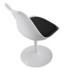 Swivel Tulip Side Chair for Kitchen and Dining Room Bar with Cushioned Seat and Curved Backrest, XH