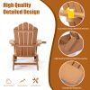 TALE Folding Adirondack Chair with Pullout Ottoman with Cup Holder, Oversized, Poly Lumber,  for Patio Deck Garden, Backyard Furniture, Easy to Instal