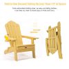 TALE Folding Adirondack Chair with Pullout Ottoman with Cup Holder, Oversized, Poly Lumber,  for Patio Deck Garden, Backyard Furniture, Easy to Instal