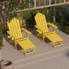 TALE Folding Adirondack Chair with Pullout Ottoman with Cup Holder, Oversized, Poly Lumber,  for Patio Deck Garden, Backyard Furniture, Easy to Instal