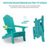 TALE Folding Adirondack Chair with Pullout Ottoman with Cup Holder, Oversized, Poly Lumber,  for Patio Deck Garden, Backyard Furniture, Easy to Instal