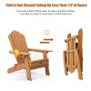 TALE Folding Adirondack Chair with Pullout Ottoman with Cup Holder, Oversized, Poly Lumber,  for Patio Deck Garden, Backyard Furniture, Easy to Instal