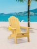 TALE Folding Adirondack Chair with Pullout Ottoman with Cup Holder, Oversized, Poly Lumber,  for Patio Deck Garden, Backyard Furniture, Easy to Instal