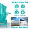 TALE Folding Adirondack Chair with Pullout Ottoman with Cup Holder, Oversized, Poly Lumber,  for Patio Deck Garden, Backyard Furniture, Easy to Instal