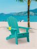 TALE Folding Adirondack Chair with Pullout Ottoman with Cup Holder, Oversized, Poly Lumber,  for Patio Deck Garden, Backyard Furniture, Easy to Instal