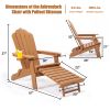 TALE Folding Adirondack Chair with Pullout Ottoman with Cup Holder, Oversized, Poly Lumber,  for Patio Deck Garden, Backyard Furniture, Easy to Instal