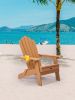 TALE Folding Adirondack Chair with Pullout Ottoman with Cup Holder, Oversized, Poly Lumber,  for Patio Deck Garden, Backyard Furniture, Easy to Instal