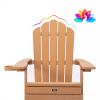 TALE Folding Adirondack Chair with Pullout Ottoman with Cup Holder, Oversized, Poly Lumber,  for Patio Deck Garden, Backyard Furniture, Easy to Instal