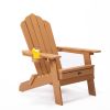 TALE Folding Adirondack Chair with Pullout Ottoman with Cup Holder, Oversized, Poly Lumber,  for Patio Deck Garden, Backyard Furniture, Easy to Instal