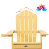 TALE Folding Adirondack Chair with Pullout Ottoman with Cup Holder, Oversized, Poly Lumber,  for Patio Deck Garden, Backyard Furniture, Easy to Instal