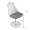 Swivel Tulip Side Chair for Kitchen and Dining Room Bar with Cushioned Seat and Curved Backrest, XH