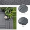 Outdoor Interlocking Flooring Tiles;  All Weather and Anti-Slip Patio Pavers;  Outdoor Four Slat Plastic Composite Interlocking Composite Decking Tile