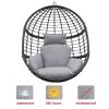 Hanging Chair;  Indoor Outdoor Hanging Egg Chair with Stand;  Durable Wicker Porch Swing Hammock Chair Sets;  Heavy Duty UV Protective Frame and Water