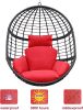 Hanging Chair;  Indoor Outdoor Hanging Egg Chair with Stand;  Durable Wicker Porch Swing Hammock Chair Sets;  Heavy Duty UV Protective Frame and Water