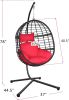 Hanging Chair;  Indoor Outdoor Hanging Egg Chair with Stand;  Durable Wicker Porch Swing Hammock Chair Sets;  Heavy Duty UV Protective Frame and Water