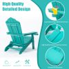 TALE Folding Adirondack Chair with Pullout Ottoman with Cup Holder, Oversized, Poly Lumber,  for Patio Deck Garden, Backyard Furniture, Easy to Instal