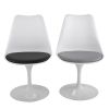 Swivel Tulip Side Chair for Kitchen and Dining Room Bar with Cushioned Seat and Curved Backrest, XH