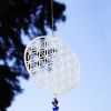 Flower of Life Suncatcher, Silver Hanging Crystal Wind Chimes, Tree of Life Chakra Crystal Glass Angel Sun Catcher with Iris Effect for Home Garden De