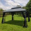 13x10ft Outdoor Patio Gazebo Canopy Tent With Ventilated Double Roof And Mosquito net (Detachable Mesh Screen On All Sides), Suitable for Lawn, Garden